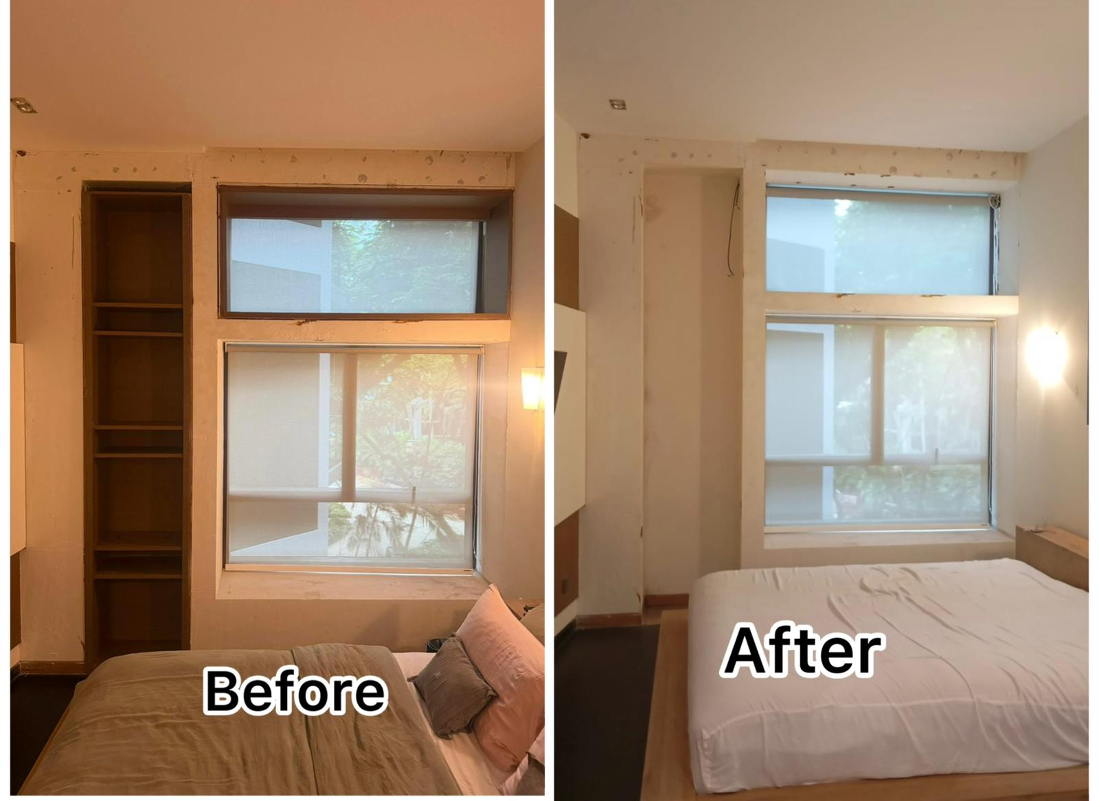 Built-in Wardrobe / Cabinet Removal & Wall Restoration Service in Singapore